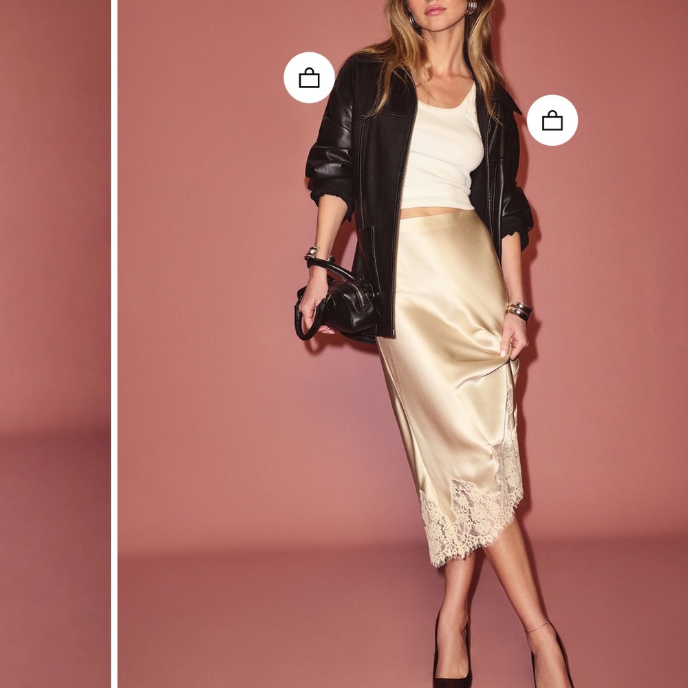 NWT: Reformation Carolina Silk Skirt